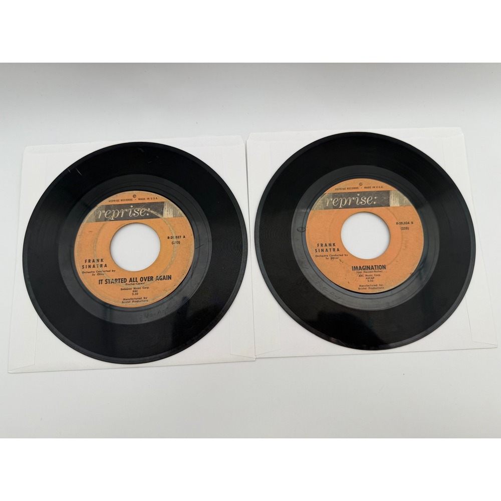 Frank Sinatra Reprise Records 45 RPM Vinyl Lot It Started All Over Again R-20027